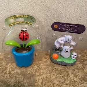 Solar Swinging Ghost 4” Halloween & Ladybug NEW